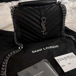 SAINT LAURENT College medium quilted shoulder crossbody bag